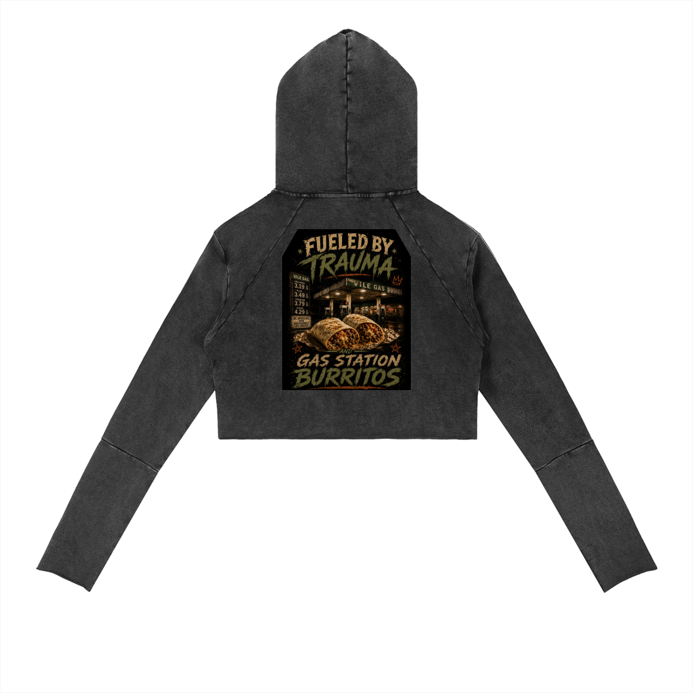 Vintage Washed Raw Edge Hoodie*Vile Gas*