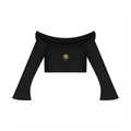 Women's Off-the-Shoulder Bell Sleeve Crop T-Shirt